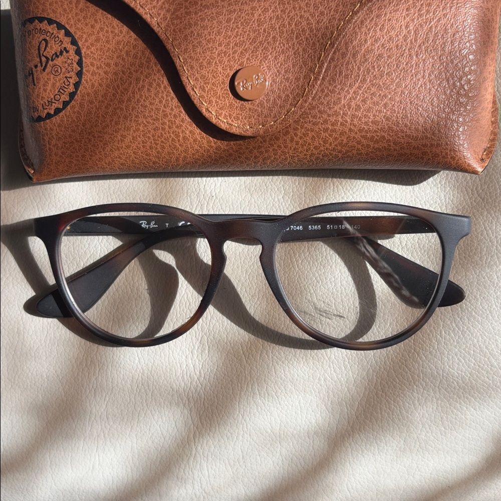 Ray-Ban RB7046 5365 Eyeglasses matte Tortoise Shell Rubber 51-18-140
